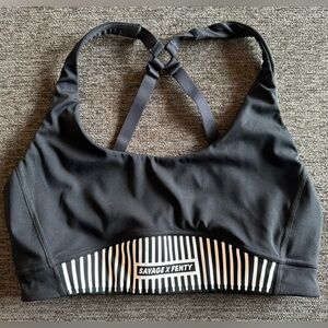 Savage X Fenty XCCENTUATE LOW-IMPACT SPORTS BRA Black. Sz Lrg 12-14 Cross back